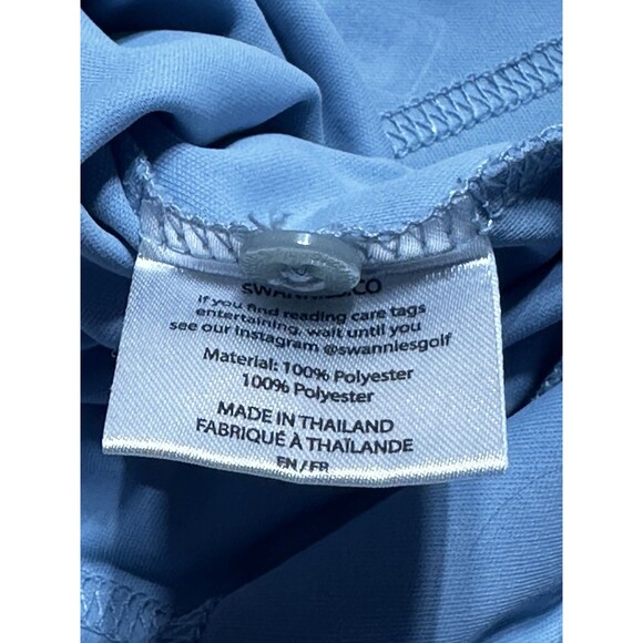 Swannies Polo Golf Shirt Blue Size XL Performance All Over Print Preppy Casual - Picture 8 of 10